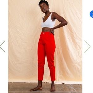 Mustang red big bud press pencil pants in small